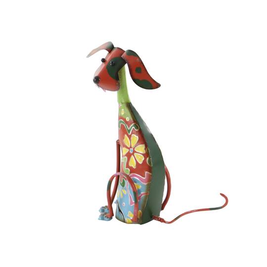 17" Iron Eclectic Dog Garden Sculpture